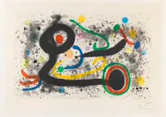 Sous la grêle by Joan Miró, 1969, Etching and aquatint, sold Apr 2012