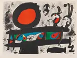 Homenatge à Joan Prats by Joan Miró, 1971, Lithograph in colors, sold Apr 2012