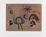 Joan Miró, L'Oiseau Fusée, 1952, Etching and aquatint in colors