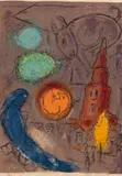 Marc Chagall, Saint-Germain-des-Prés, 1954, Lithograph in colors