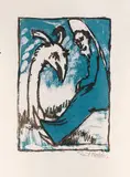 Emil Nolde, Eremit und Vogel, 1926, Lithograph in colors