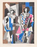 Gino Severini, Les Arlequins, 1954, Lithograph in colors