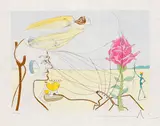 La Rose (Dream) by Salvador Dalí, 1976, Drypoint, sold Apr 2012