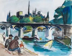 Alfred Ziethlow, Paris, 1960, Watercolor