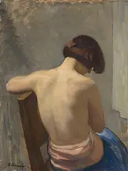Arthur Kampf, Weiblicher Rückenakt, 1930, Oil on canvas