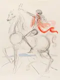 Chevalier Léonardesque by Salvador Dalí, 1975, Drypoint, sold Apr 2012