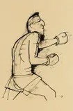 Boxer by Karl Hofer, 1945, India ink drawing, sold Apr 2012