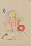 Thomas Ring, Der Kongress der Astraldamen, 1927, Oil crayon