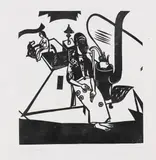 Heinrich Campendonk, Interieur (Frau am Ofen), 1918, Woodcut