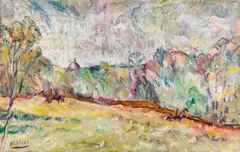 Wilhelm Hillern-Flinsch, Reiten im Englischen Garten, 1927, Oil on canvas