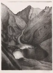 Soiernsee oder Soiernkessel by Alexander Kanoldt, 1934, Lithograph, sold Apr 2012