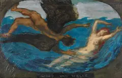 Franz von Stuck, Wind und Welle. Ölstudie, 1924, Oil on fibreboard