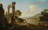 Pierre Antoine Marchais, Sommerliche Flußlandschaft mit Tempelruine, 1785, Oil on canvas