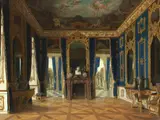 Reinhard Sebastian Zimmermann, Prunkvolles Schloss-Interieur, Oil on canvas