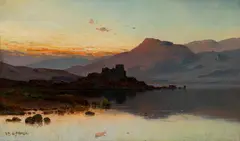 Alfred de Breanski, Blick auf Doune Castle in Schottland, 1880, Oil on canvas