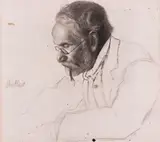 Albert Anker, Portrait eines Mannes, 1900, Charcoal drawing
