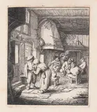 Adriaen van Ostade, Der Bauer, der seine Zeche bezahlt, 1646, Etching