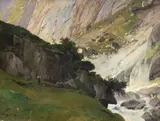 Friedrich Preller d. J., Alpenstudie im Gotthardgebiet bei Amsteg, 1894, Oil on canvas