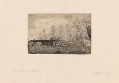 Le pont rustique by James Ensor, 1889, Etching, sold Apr 2012