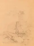 Carl Spitzweg, Heiligenhäuschen und Brunnen am Wegesrand