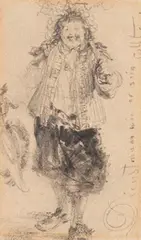 Adolph von Menzel, Dienstmann wie er sein sollte, 1880, Pencil drawing
