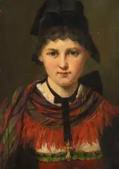 August Müller, Südtiroler Mädchen, 1865, Oil on panel