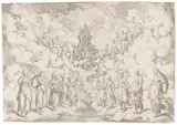 Agostino Carracci, Scenografia teatrale: L'armonia delle Sfere - Bühnenbild: Harmonie der Sphären