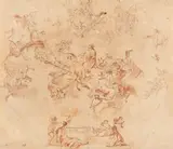 Januarius Zick, Umkreis - Studie zu einem Deckenfresko, Sanguine