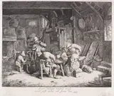Adriaen van Ostade, Die Trinkgesellschaft, 1664, Etching