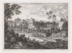 Joseph Anton Koch, Rovine del Palazzo de Cesari, Um 1810, Radierung auf Bütten