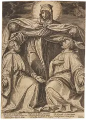 Agostino Carracci, Schutzmantelmadonna, 1582, Engraving