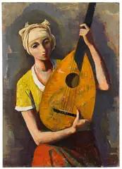 Karl Hofer, Mädchen mit Laute, 1937, Oil on canvas