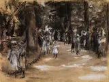 Max Liebermann, Papageienallee, 1902, Pastel