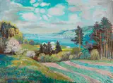 Otto Dix, Frühling auf der Höri mit Blick auf Steckborn, 1946, Oil on canvas