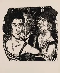 Max Beckmann, Gruppenbildnis Edenbar, 1923, Woodcut