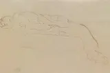 Auf einem Sofa liegende Frau by Gustav Klimt, 1916, Pencil drawing, sold Dec 2011