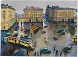 Conrad Felixmüller, Place Royale, Brüssel, vom Hotel du Globe