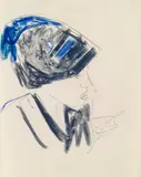 Dodo mit blauem Hut by Ernst Ludwig Kirchner, 1909, Chalks, sold Dec 2011