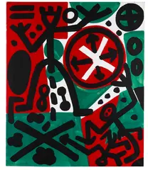 Komposition by A. R. Penck, 1990, Oil, sold Dec 2011