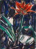 Amaryllis by Christian Rohlfs, 1925, Water-tempera, sold Dec 2011