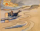 Max Pechstein, Morgennebel am Ostseestrand, 1949, Watercolor
