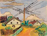 Max Pechstein, Die Schwalben sammeln sich (Ückeritz i. Pommern), 1949, Watercolor