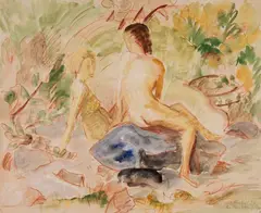 Am Stein Sitzende by Erich Heckel, 1924, Watercolor, sold Dec 2011