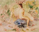 Am Stein Sitzende by Erich Heckel, 1924, Watercolor, sold Dec 2011