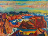 Bruno Krauskopf, Abendsonne am Meer - Ogna, 1935, Oil on canvas