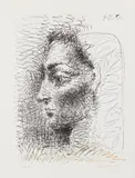 Portrait de Jacqueline by Pablo Picasso, 1956, Lithograph in colors, sold Dec 2011