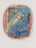 Marc Chagall, Widmung, 1968, Lithograph in colors