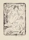 Otto Mueller, Sitzende vom Blattwerk umgeben (helle Fassung), 1923, Lithograph