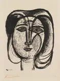 Tête de Femme by Pablo Picasso, 1945, Lithograph, sold Dec 2011