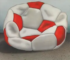 Peter Nagel, Fussball II oder Denkmalentwurf für einen Besiegten, 1972, Egg tempera